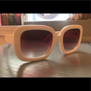 White Chunky Square Sunglasses